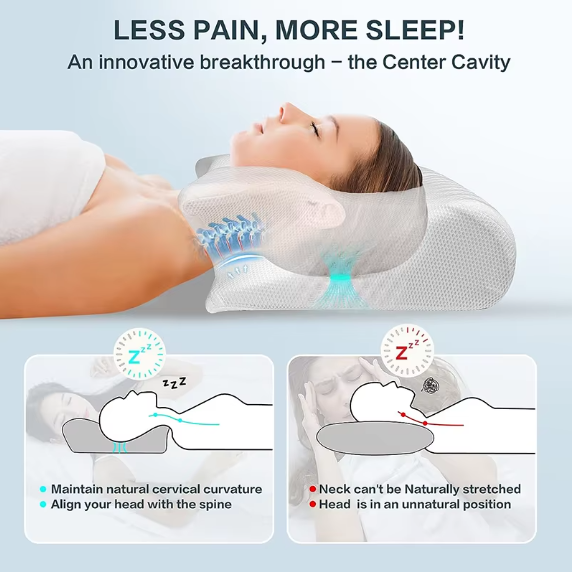 1pc Memory Foam Cervical Pillow