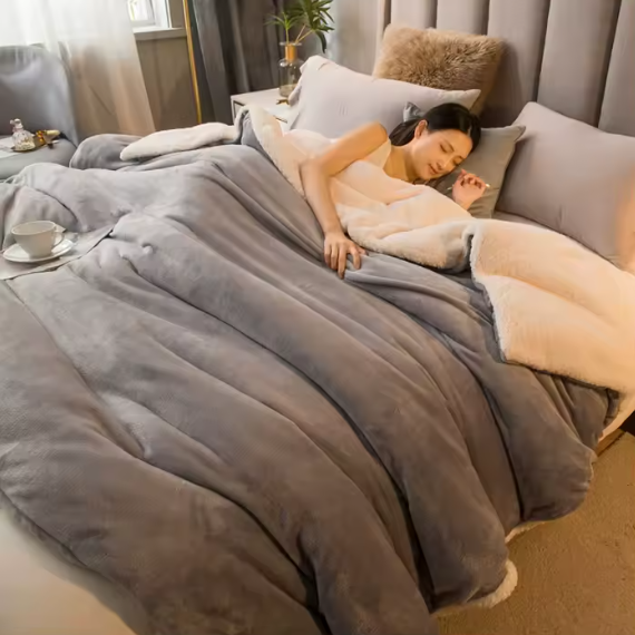 Winter Bed Blanket Double Sided Queen
